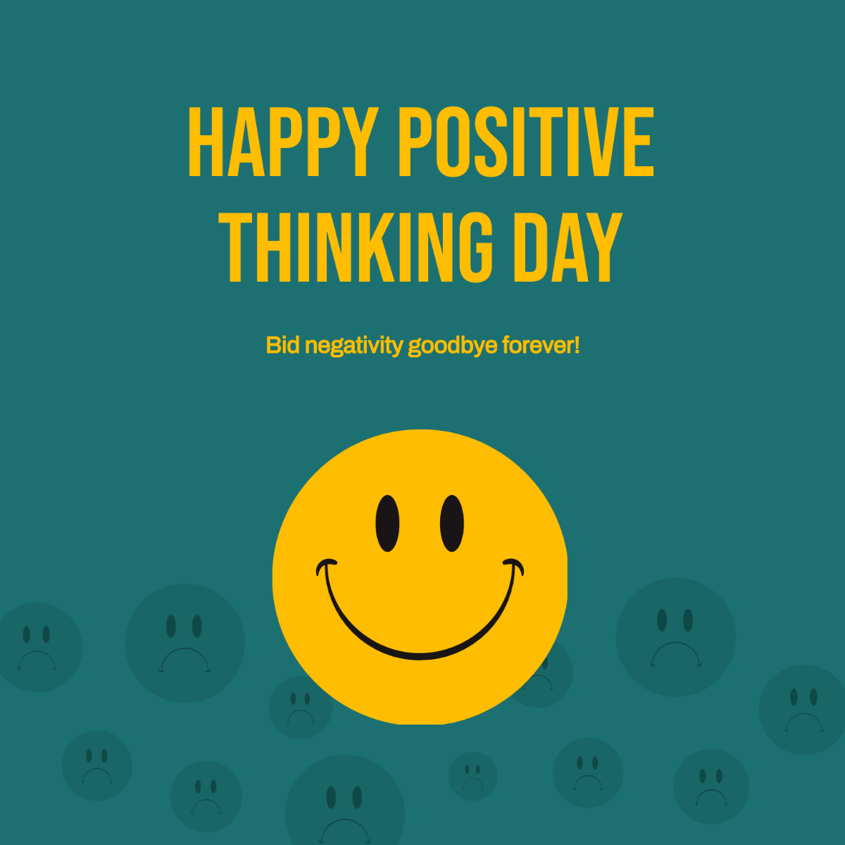 Positive Thinking Day Flyer Vector Template