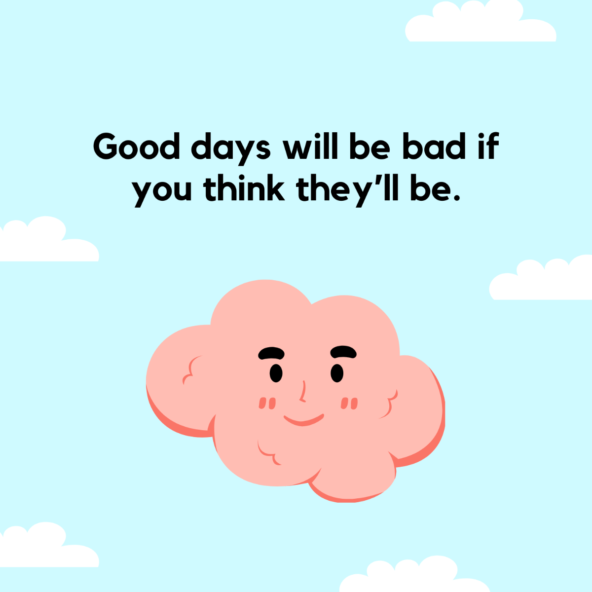 Positive Thinking Day Quote Vector Template