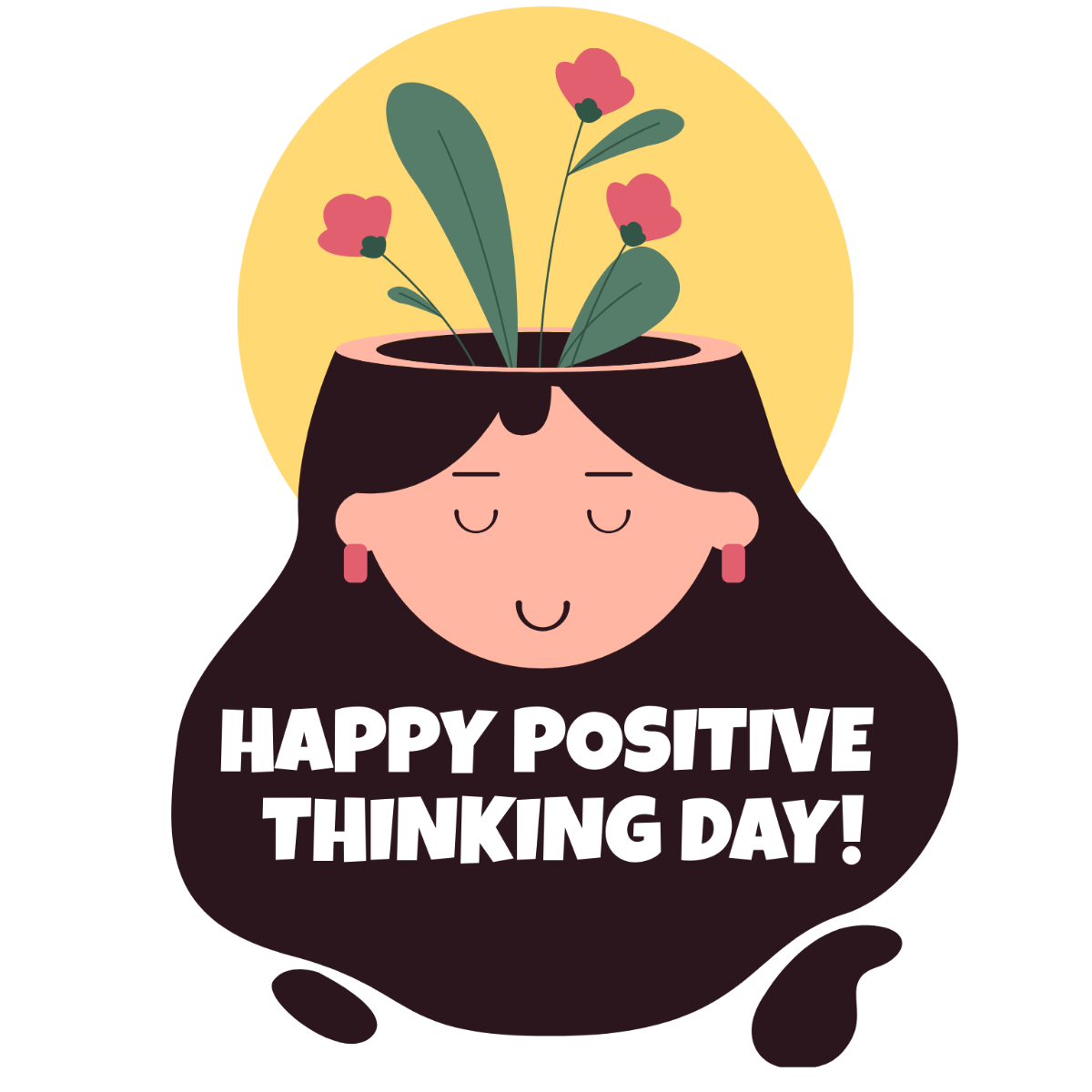 Happy Positive Thinking Day Illustration Template