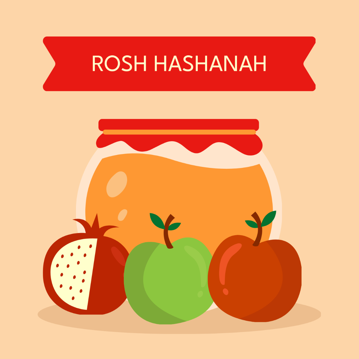Rosh Hashanah Clipart Vector Template