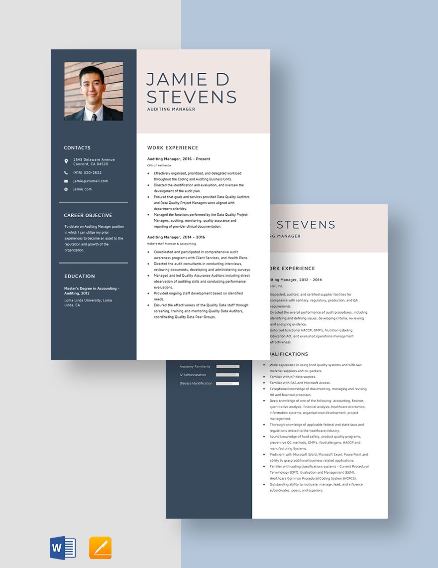 Auditing Manager Resume