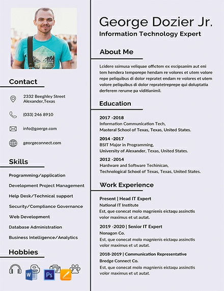 Free It Professional Resume Cv Template In Microsoft Word Doc Template Net