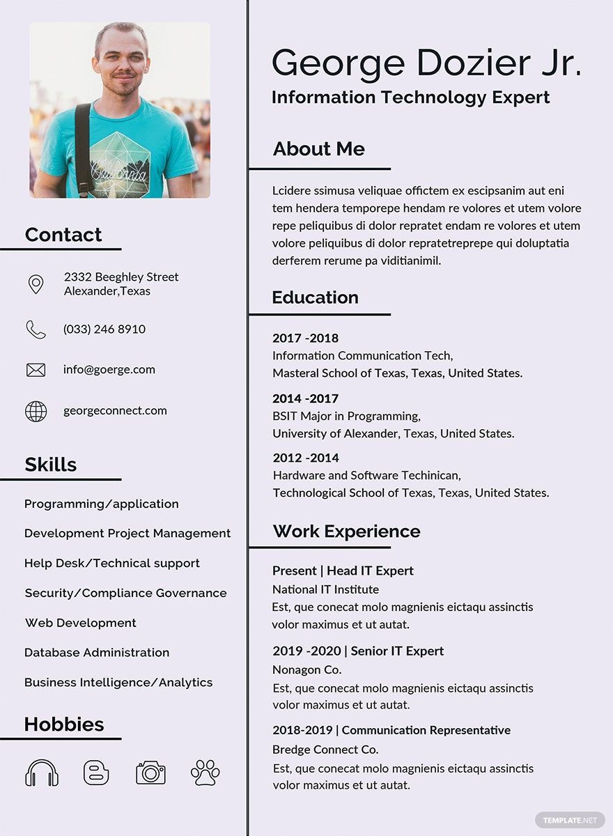 IT Resume Format Template
