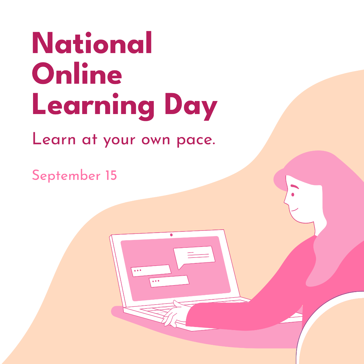 Free National Online Learning Day Instagram Post Template