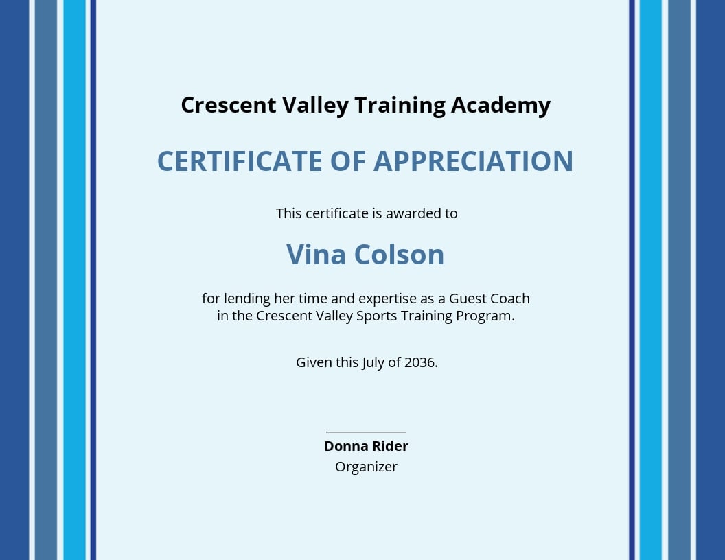 Free Certificate of Appreciation for Training Template.jpe