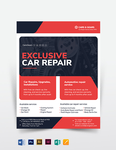 auto repair service flyer