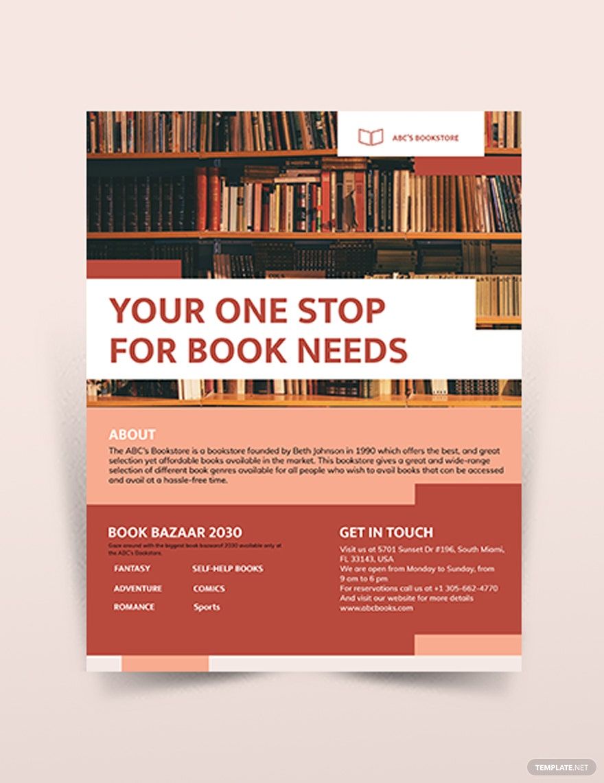 Book Flyer Template in Word, Google Docs, Illustrator, PSD, Apple Pages, Publisher, InDesign