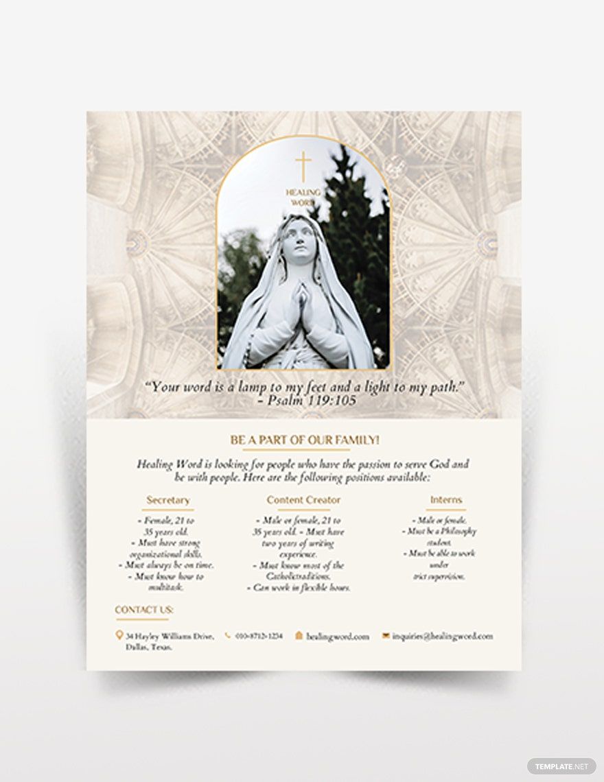 Catholic Flyer Template in Word, Google Docs, Illustrator, PSD, Apple Pages, Publisher, InDesign