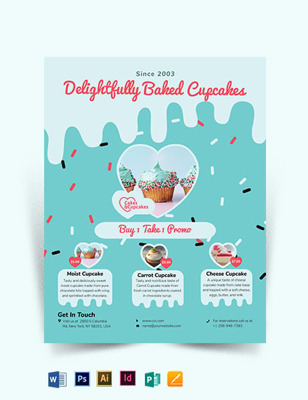 cupcake bakery flyer
