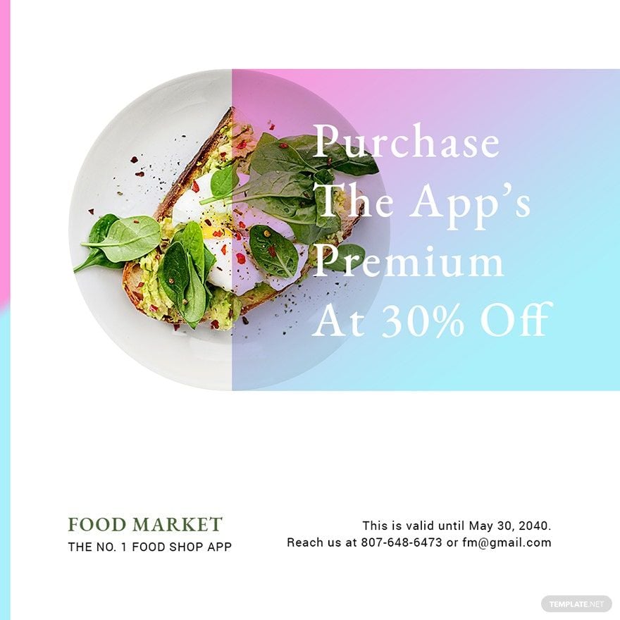 Food App Promotion Instagram Post Template