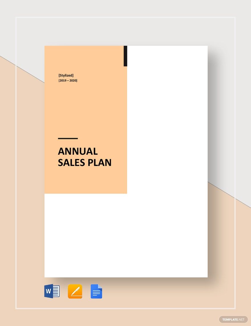 1 Year Annual Sales Plan Template