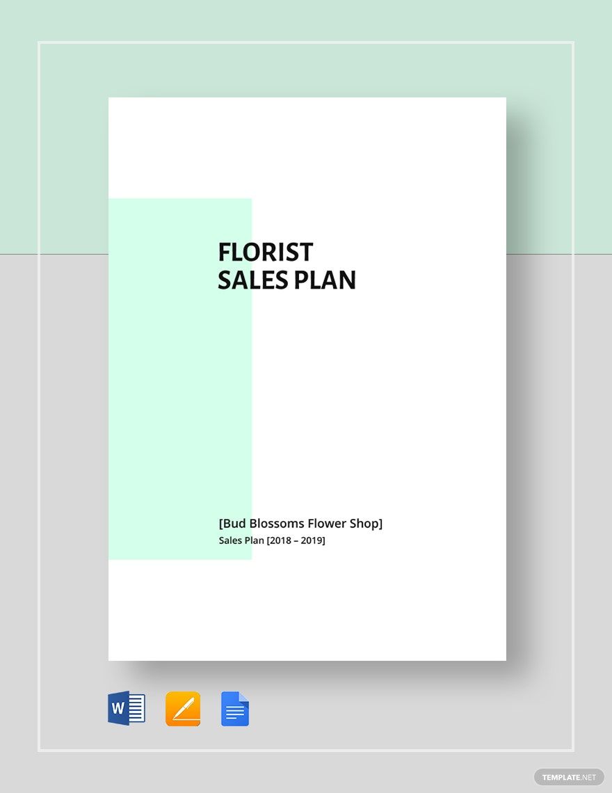 Flower Shop/Florist Sales Plan Template