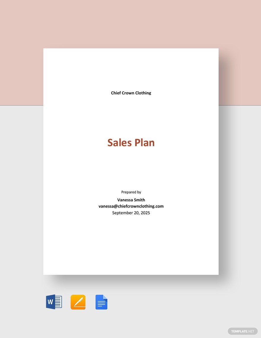 New product Sales Plan Template