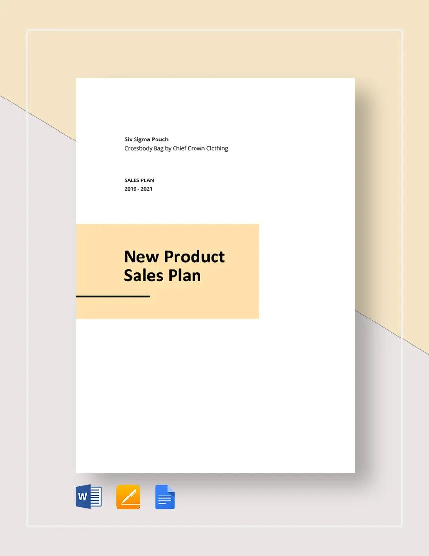 New product Sales Plan Template