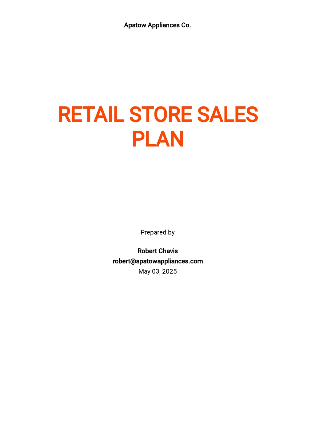 retail shop business plan template