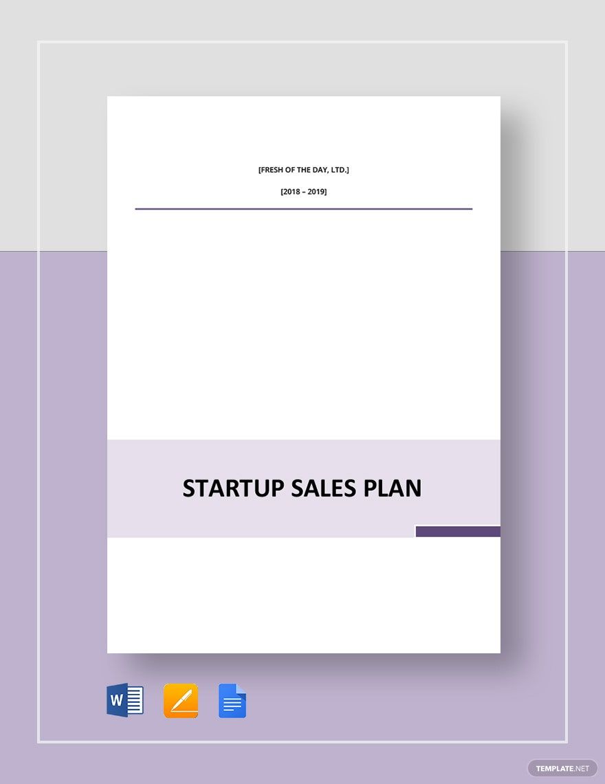 Startup Sales Plan Template