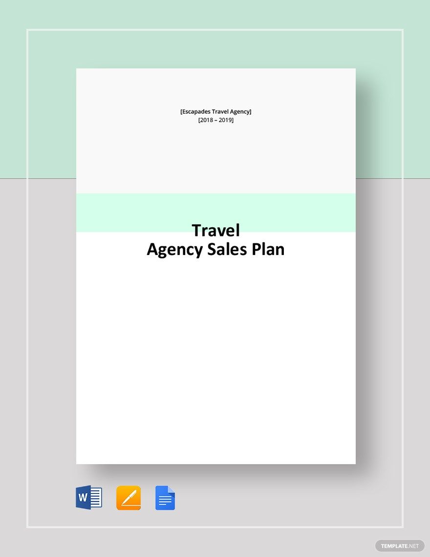 Travel Agency Sales Plan Template