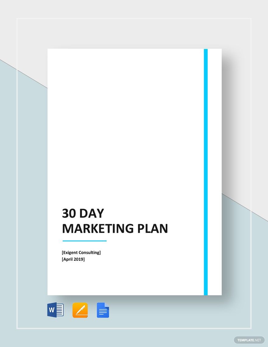 30-Day Marketing Plan Template in Word, Google Docs, Apple Pages