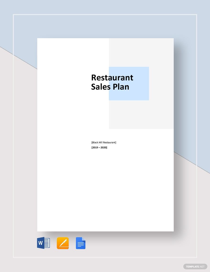 Restaurant Sample Sales Plan Template