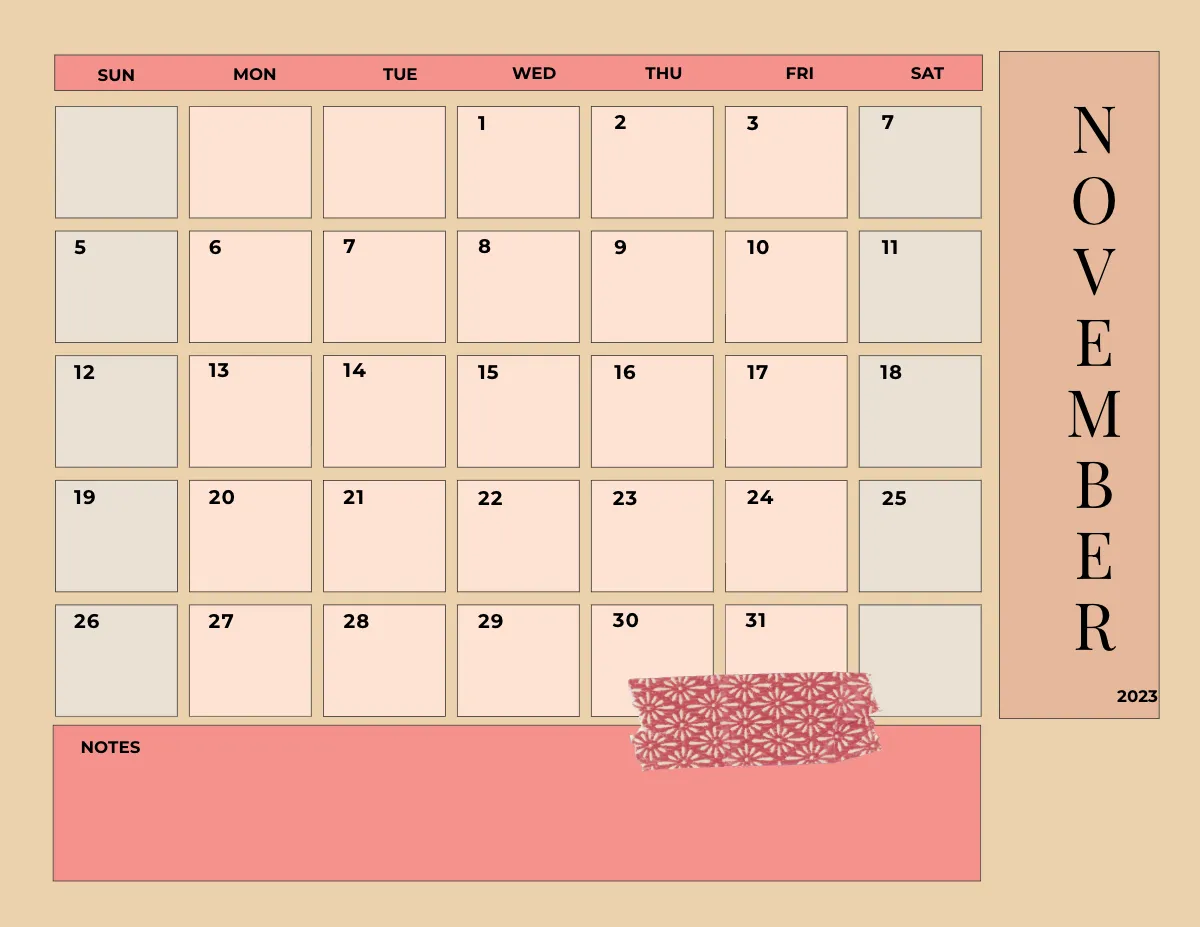 Free Cute 2023 Calendar  Template to Edit Online