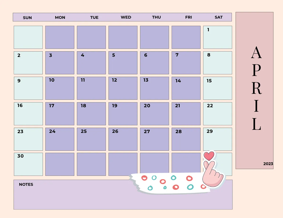 Free Cute 2023 Calendar  Template to Edit Online