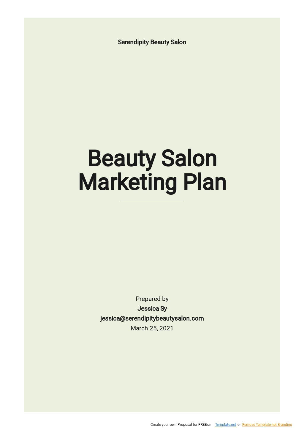 salon business plan pdf