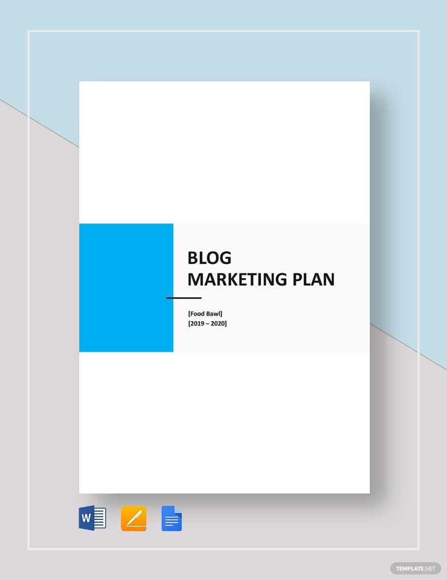 Blog Marketing Plan Template