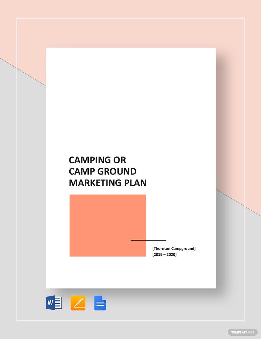 Camping or Camp Ground Marketing Plan Template