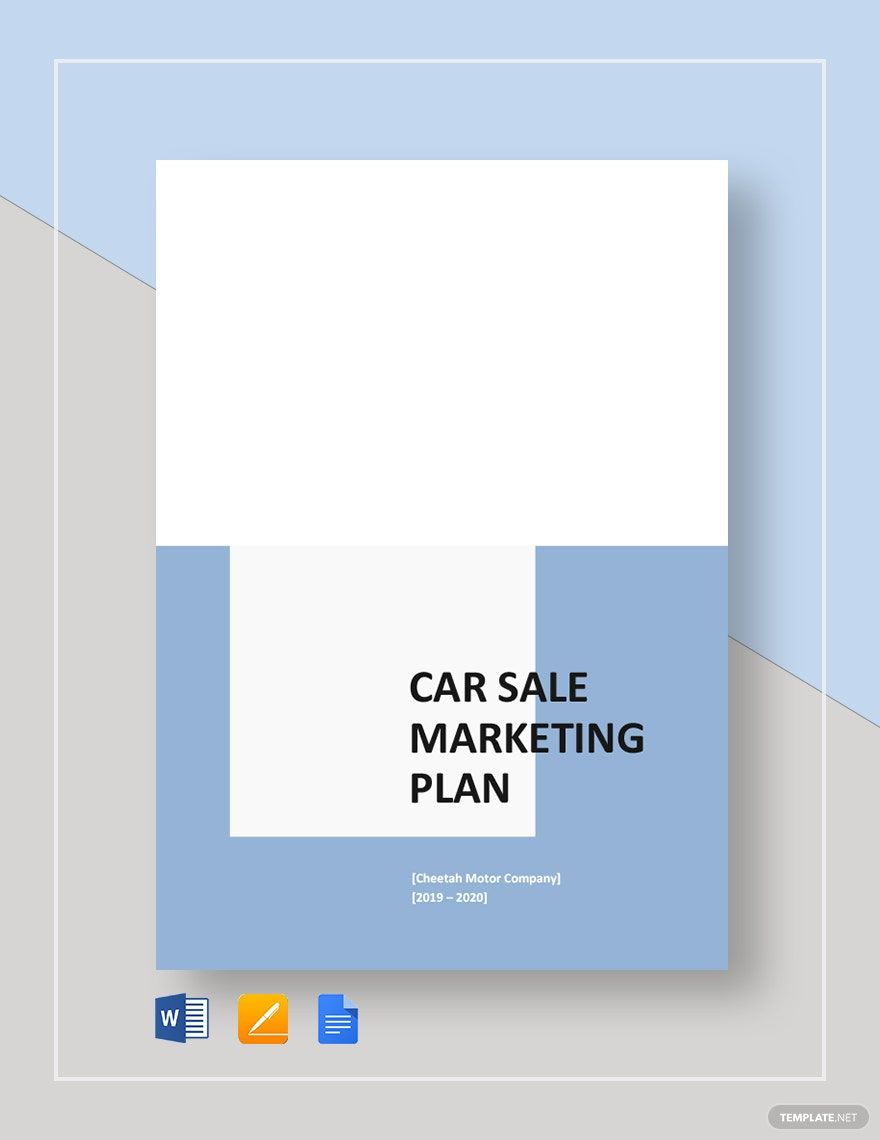 Car Sale Marketing Plan Template
