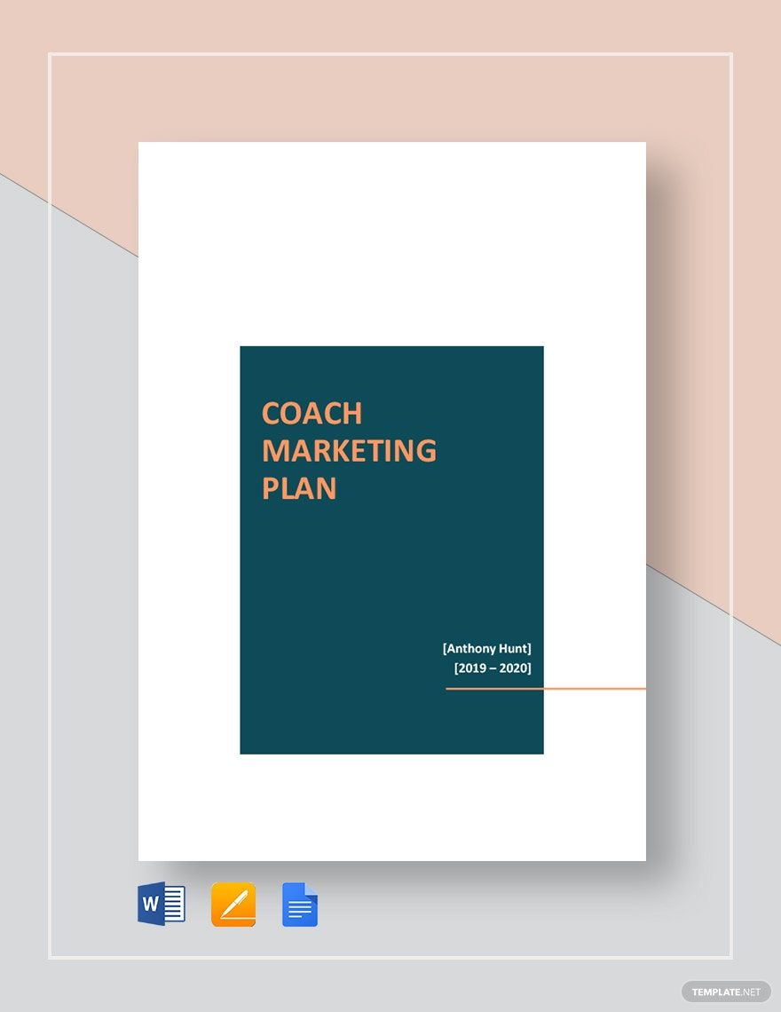 Coach Marketing Plan Template in Word, Google Docs, Apple Pages