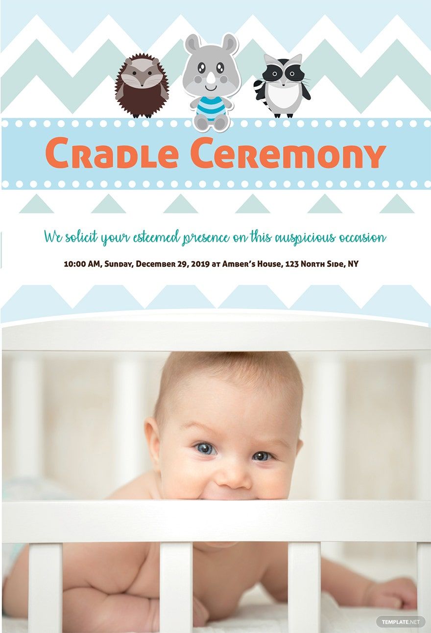Free Simple Cradle Ceremony Invitation Template