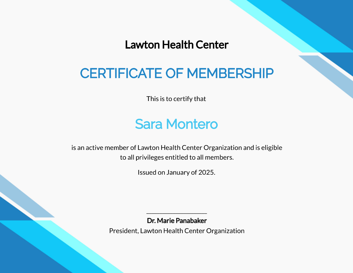 Medical Membership Certificate Template