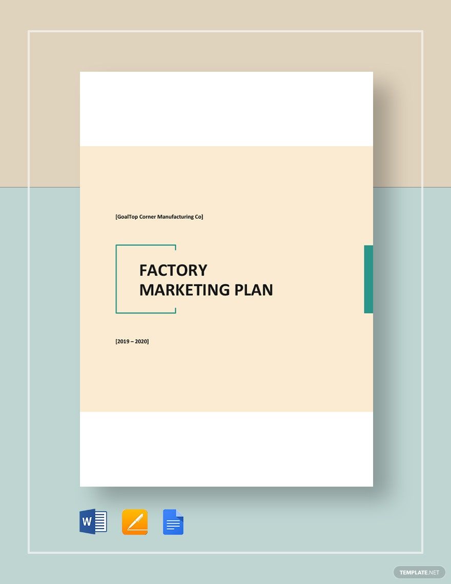 Factory Marketing Plan Template in Word, Google Docs, PDF, Apple Pages