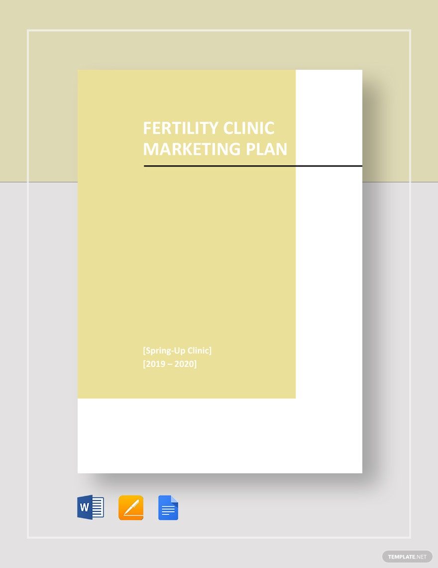 Fertility Clinic Marketing Plan Template