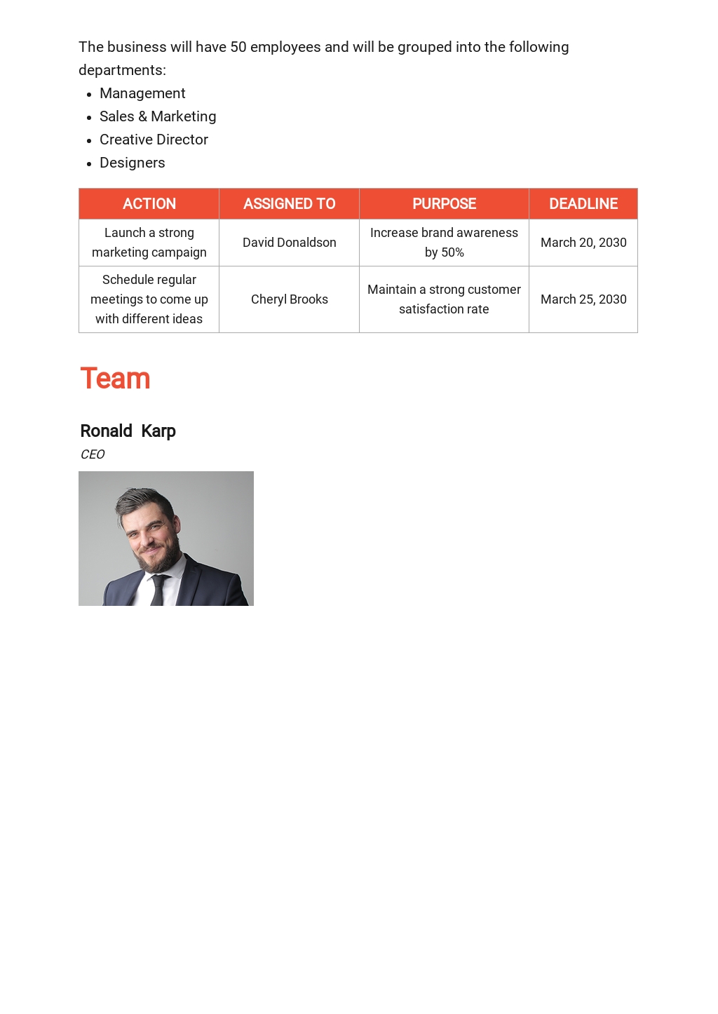 Free traditional business plan templates picture