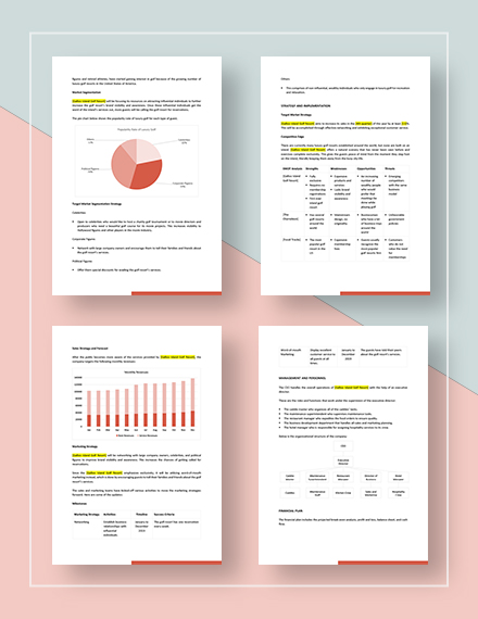 Sample miniature golf business plan image