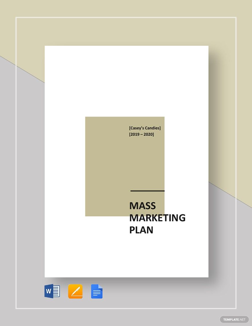 Mass Marketing Plan Template