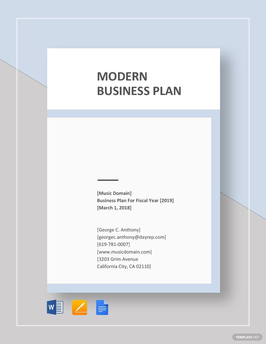 Modern Business Plan Template