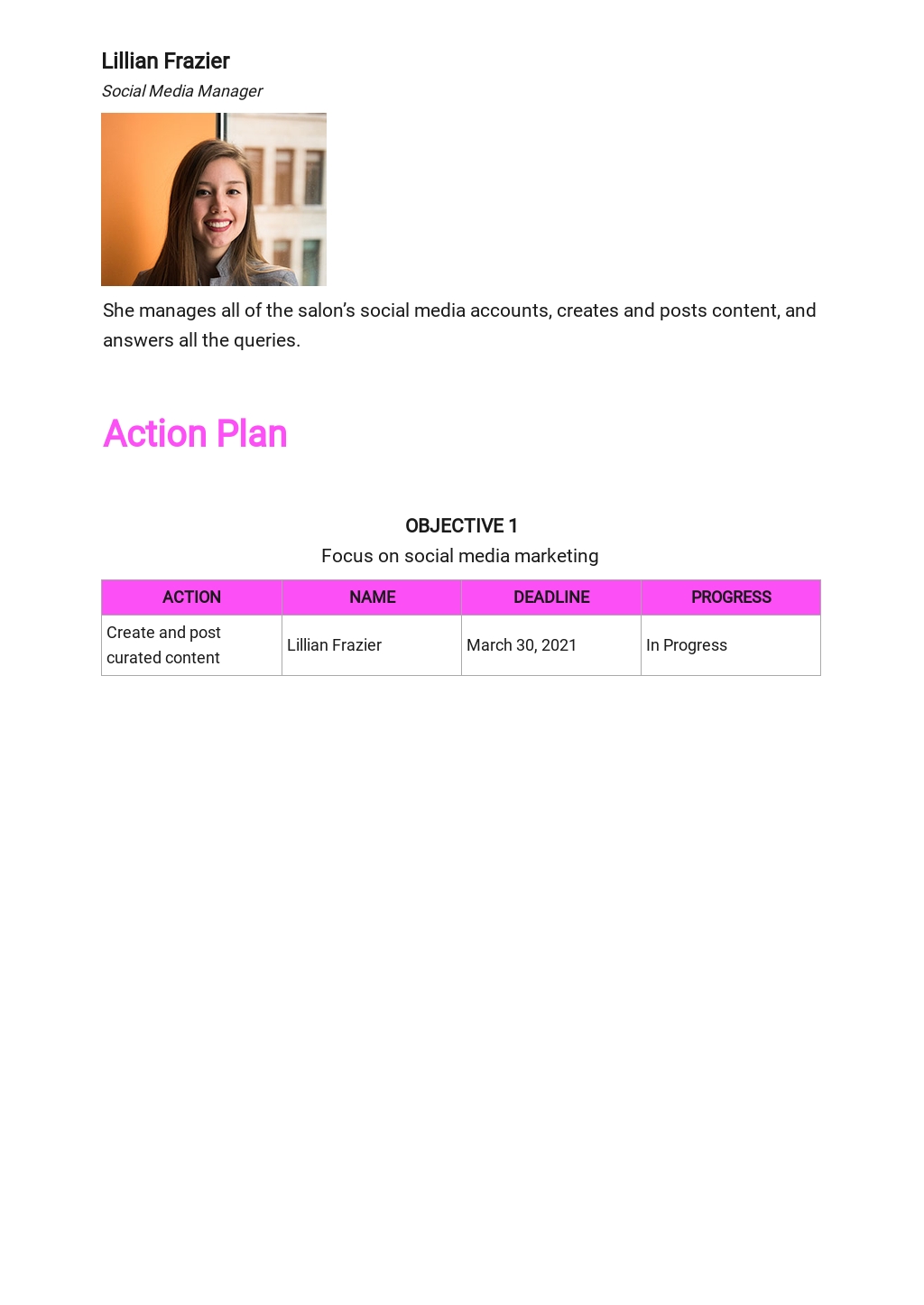 Sample business plan for salon picture