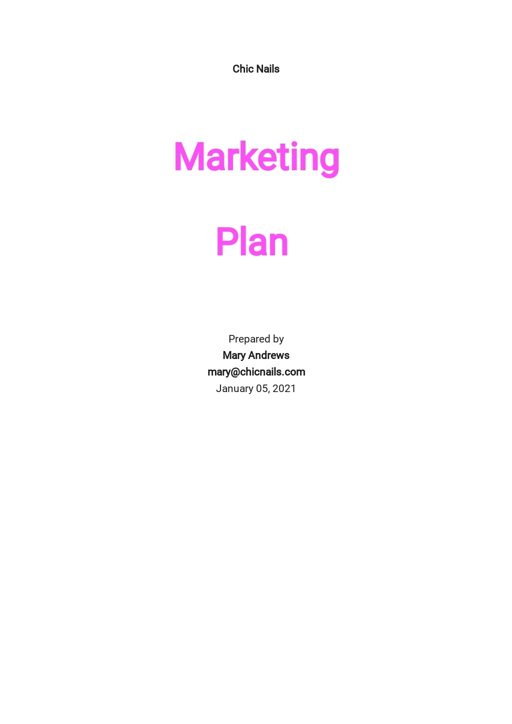 Spa or Salon Marketing Plan Template [Free PDF] - Google Docs, Word ...