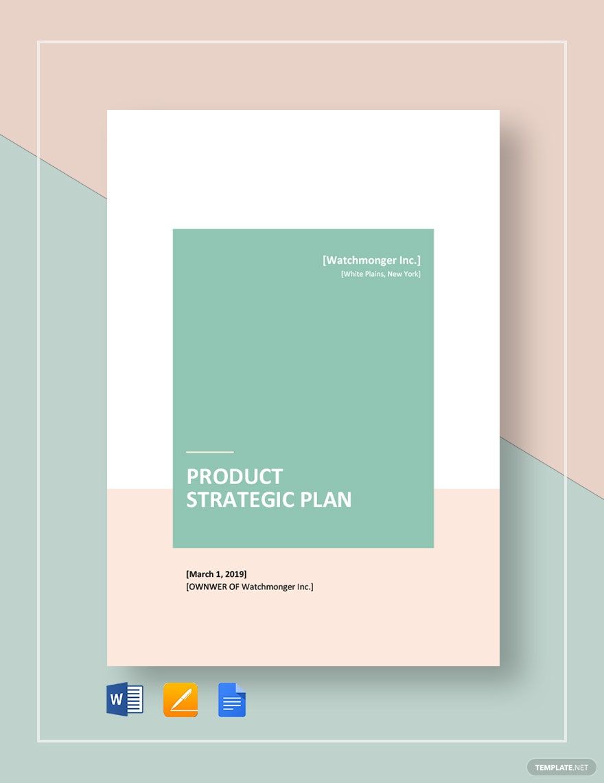 Product Strategy Plan Template