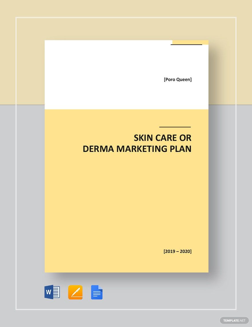 Skin Care or Derma Marketing Plan Template