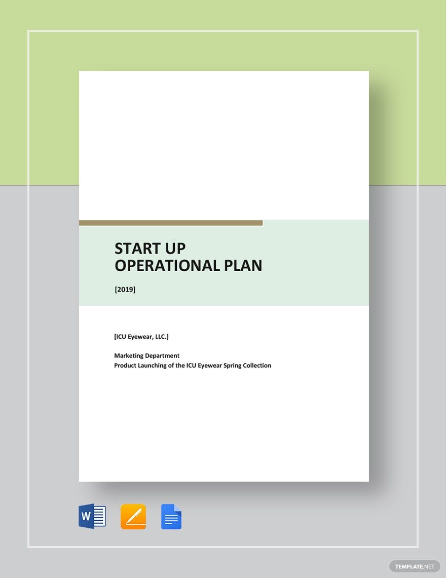 Startup Operational Plan Template