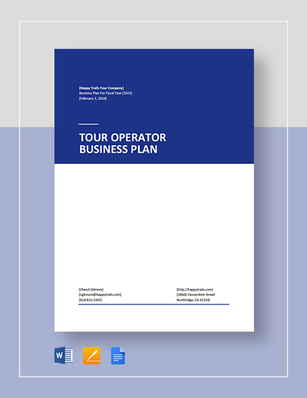 business plan template for tour operator