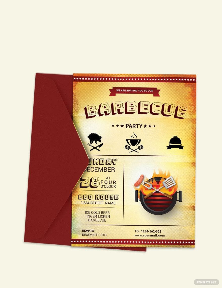 Free Sample BBQ Party Invitation Template