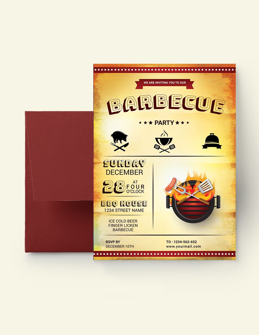 Sample BBQ Party Invitation Template