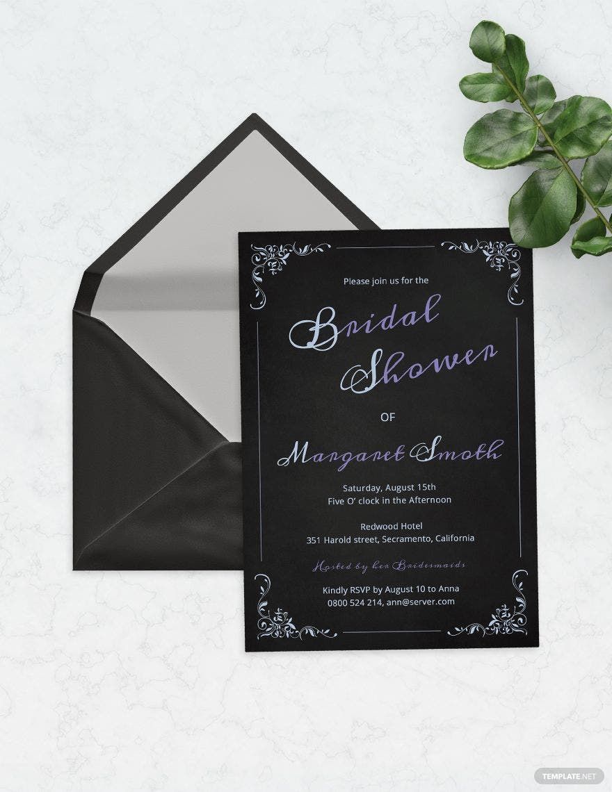 Free Modern Chalkboard Bridal Shower Invitation Template