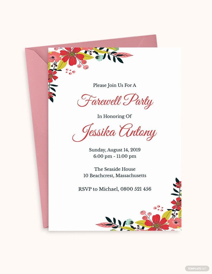 Classic Farewell Party Invitation Template