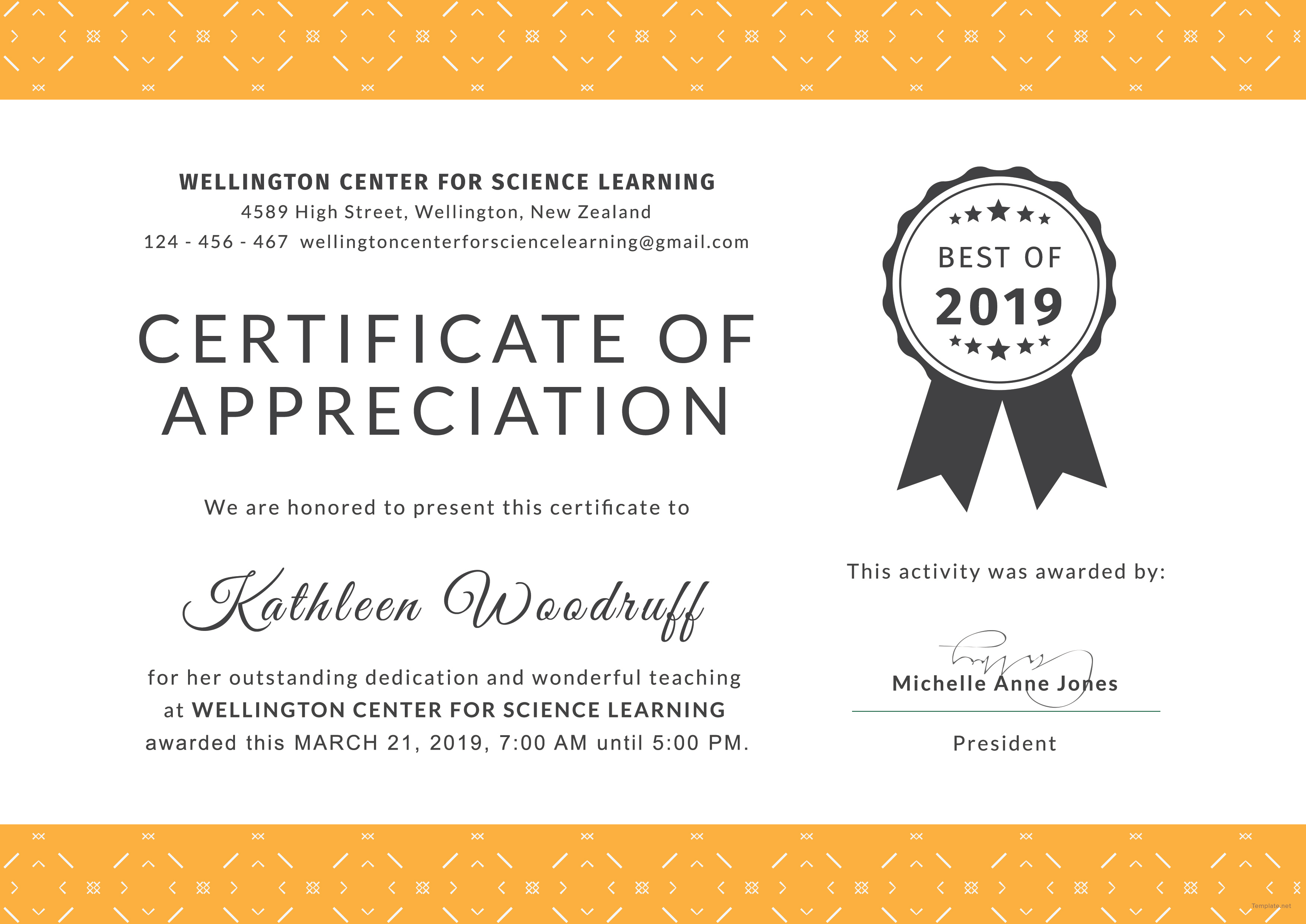 Free Certificate Of Appreciation For Teacher Template In Adobe 