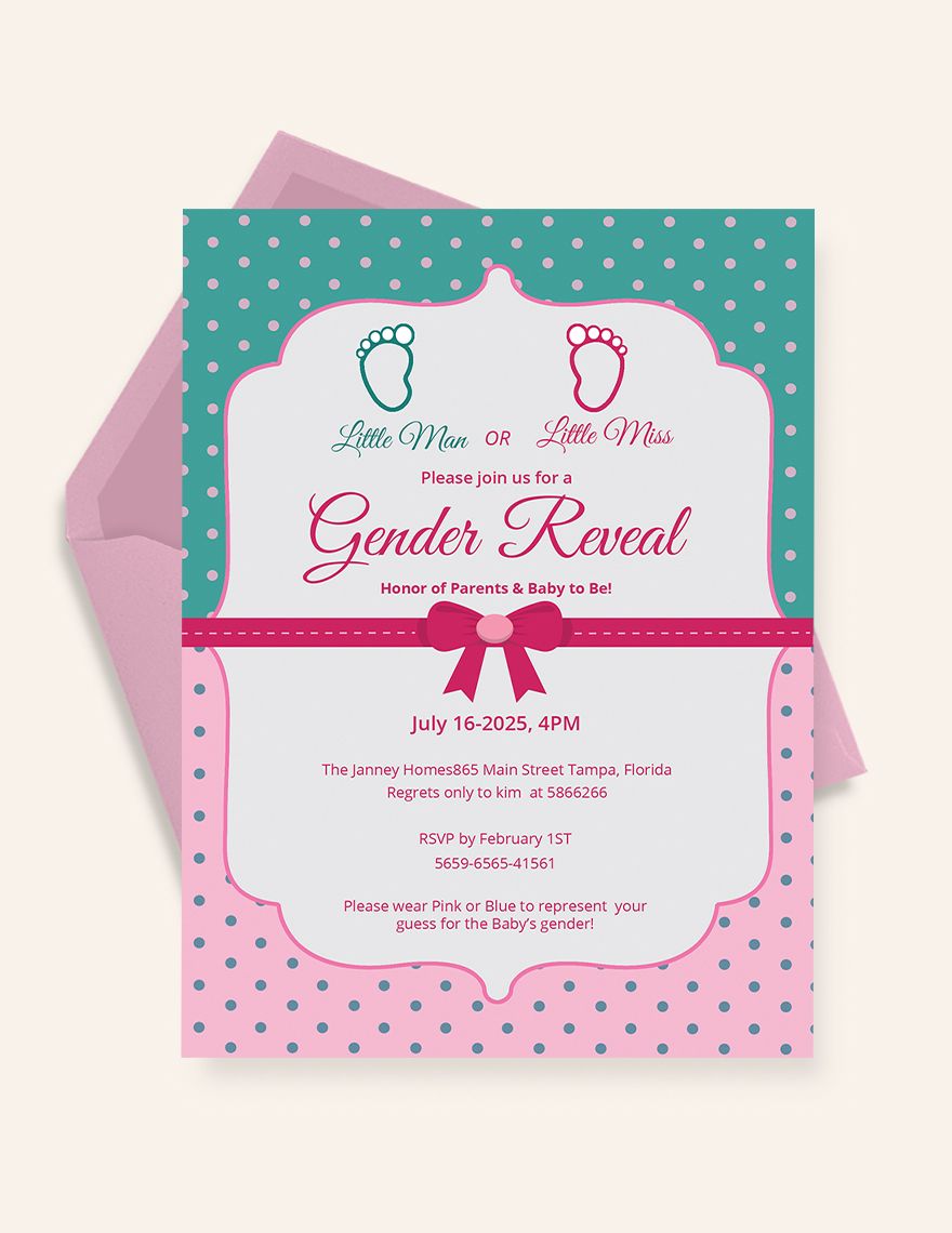 Elegant Gender Reveal Invitation Card
